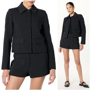 NWT The Drop Black Myra Suiting Jacket Old Money Preppy Suit Boxy Blazer S